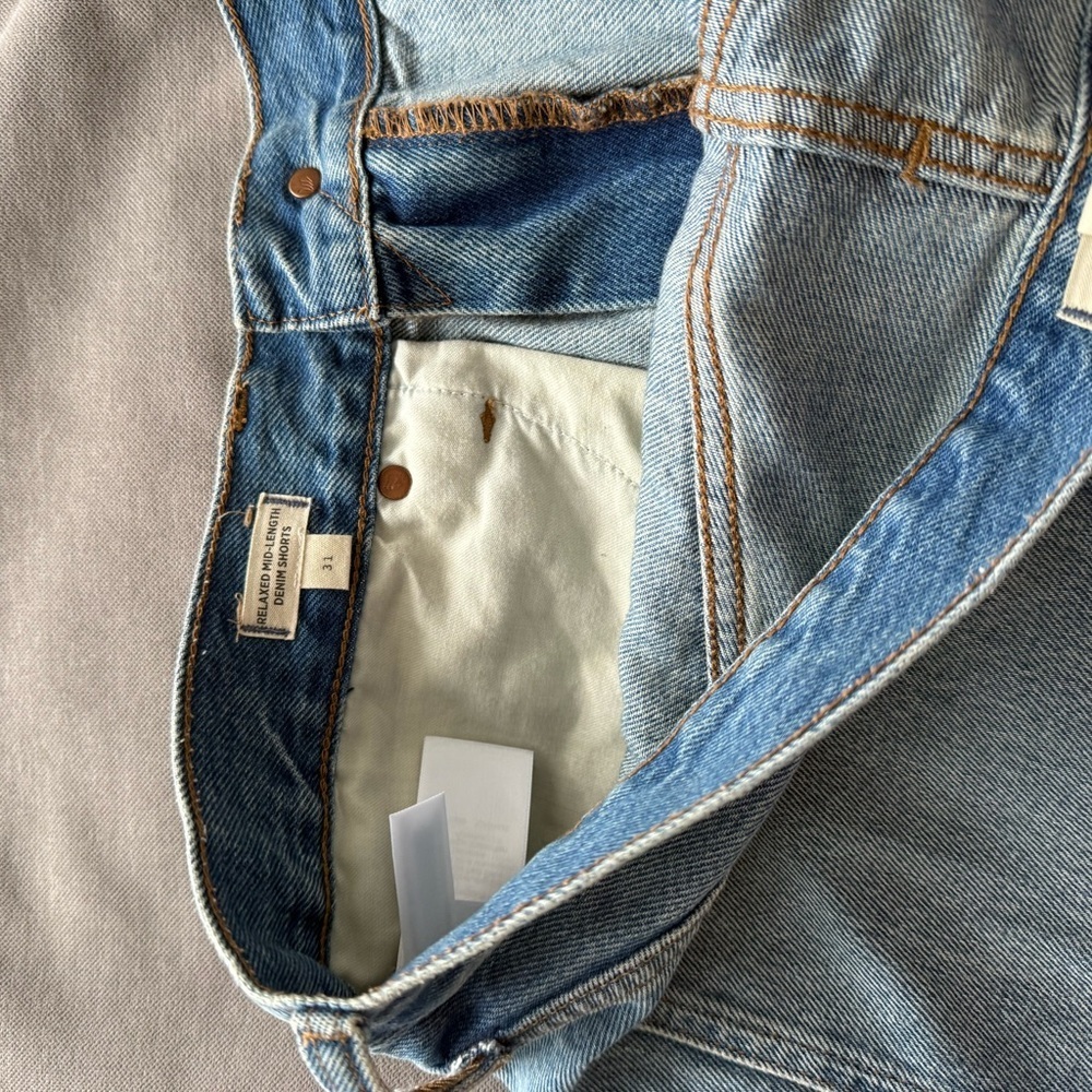 Madewell Blue Jean Shorts with Distressed Finish - Picture 7 of 9